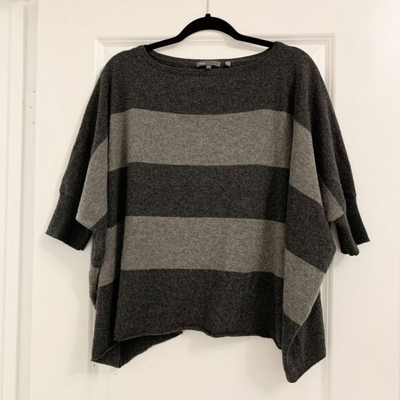 Vince Sz M/L 100% cashmere soft lightweight stripe dolman boatneck sweater - Picture 1 of 7